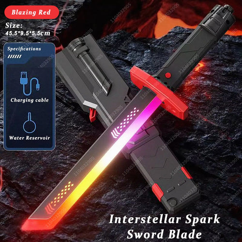Streamer Glowing Sword with Spark & Smoke Effect Colorful 7-Color Light Sword