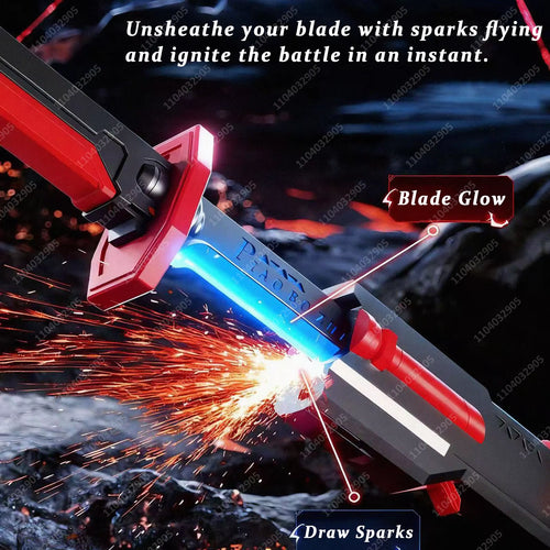Streamer Glowing Sword with Spark & Smoke Effect Colorful 7-Color Light Sword