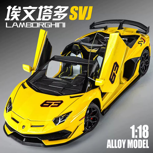1/18 Large Lamborghini SVJ63 Sports Car Model Simulation Alloy Car Model Boy Toy Collection Ornament