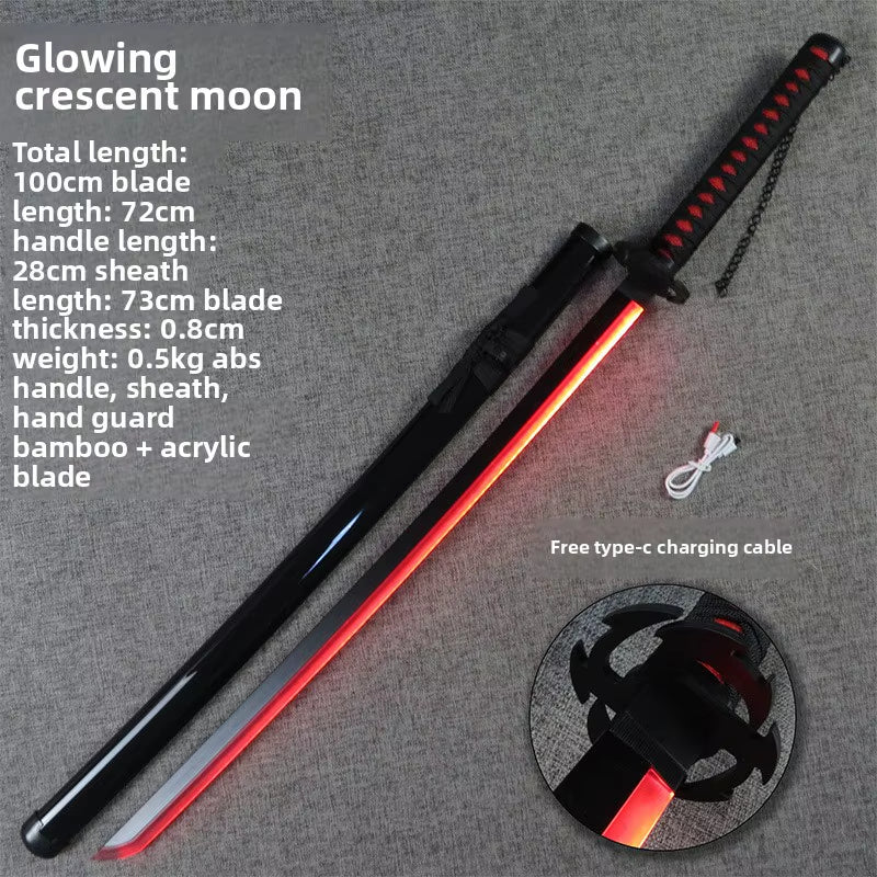 Bleach 100Cm/33.37In Lightsaber Cosplay Samurai Sword Anime Peripherals Model Props Luminous Toy Party Supplies Collectible Gift