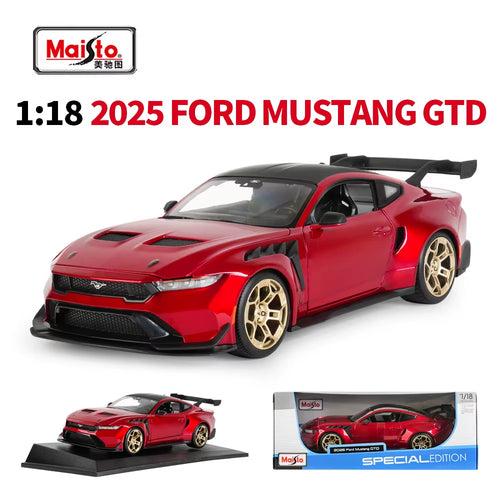 1:18 2025 Ford Mustang GTD Sports Car Static Simulation Die Cast Vehicles Collectible Model Car Toys